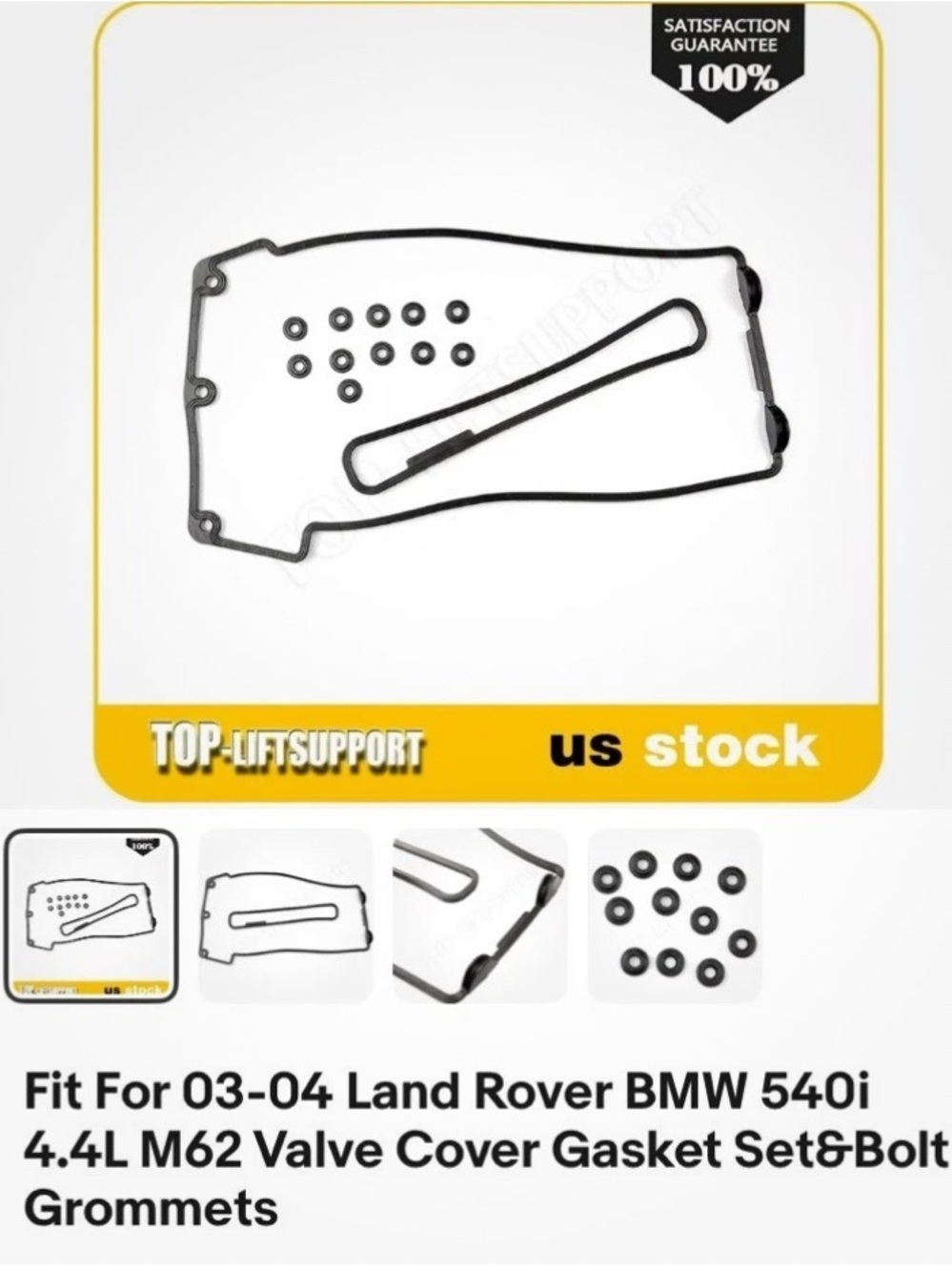 Valve Cover Gasket Set with Bolt Grommets - Black